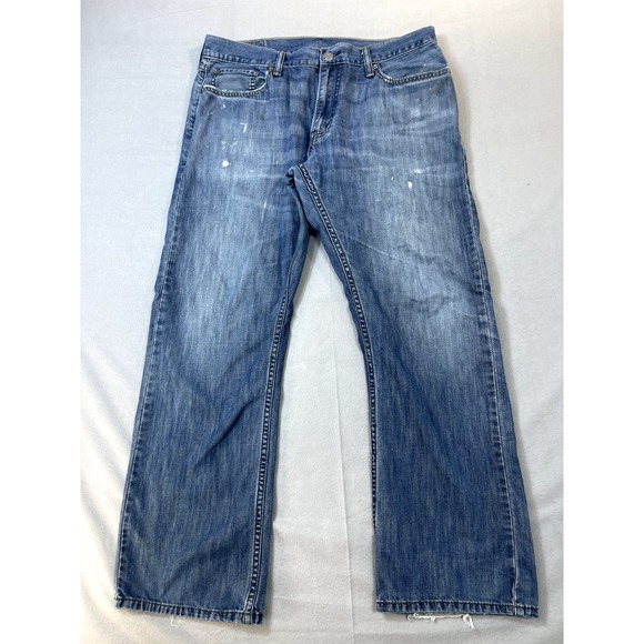 Levi's 514 Jeans Mens 36‎ X 28.5 Medium Wash Cotton Straight Leg - Picture 1 of 16